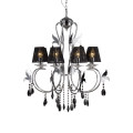 New Modern Crystal Chandelier Hanging Light (80903-L6 with shade)